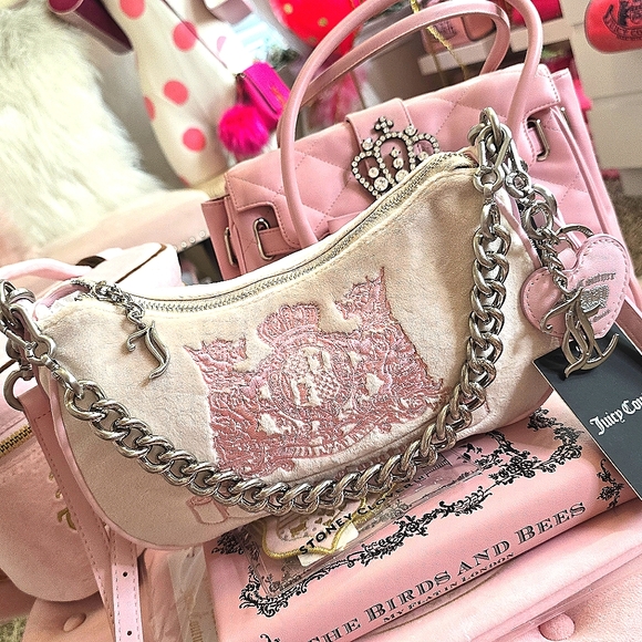 Juicy Couture Y2k Cream & Baby Pink Handbag - Picture 4 of 4